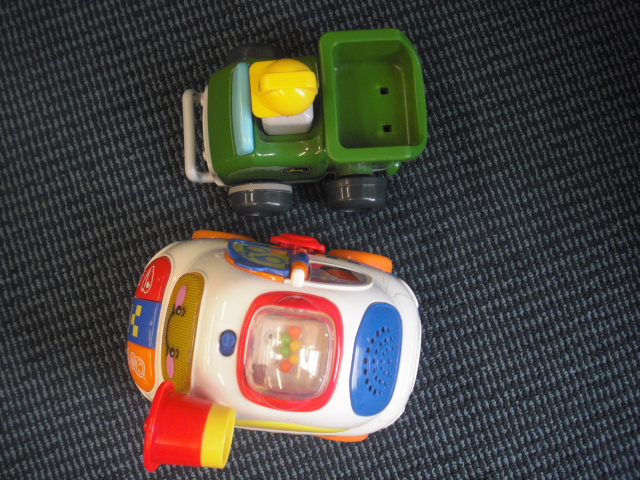 police car  JD dump truck