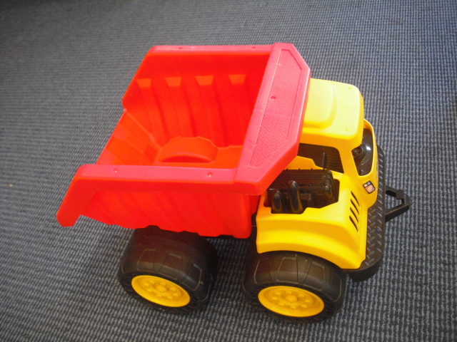 Tip truck -yellow, red and black